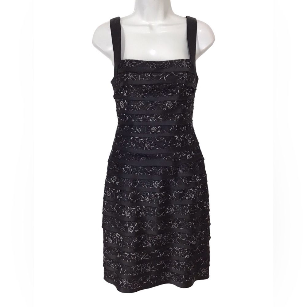 BCBG MAXAZRIA X REVOLVE Black Layered Ruffle Lace Open Back Dress Size 2